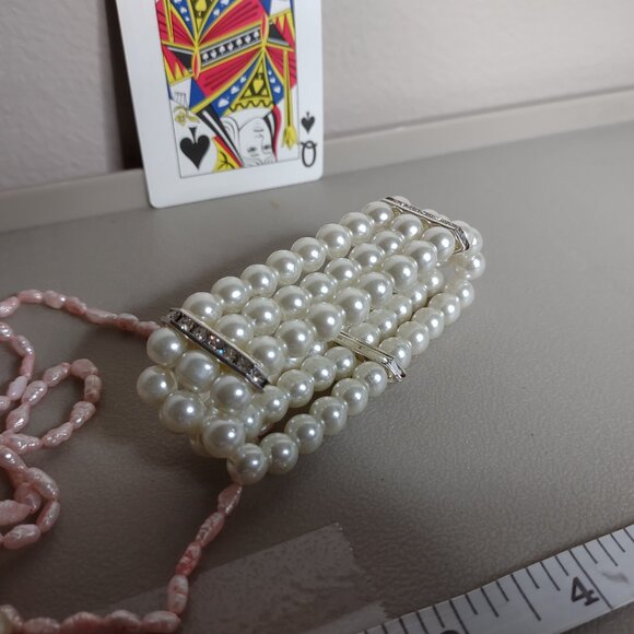 4 Pc Faux Pearl / Pearl Necklace And Bracelet Lot - Picture 8 of 12